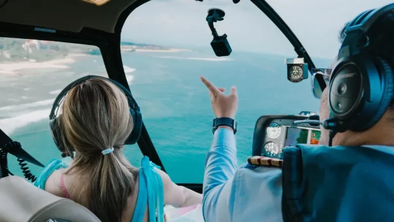 Helicopter transfer over Bali