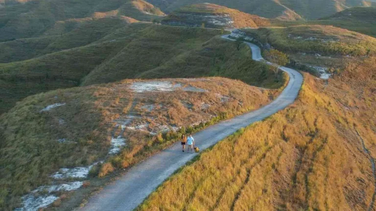 Road through the Tanarara savanna, East Sumba