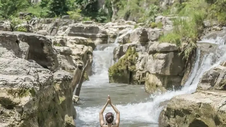 Meditating at Tanggedu Waterfall, East Sumba